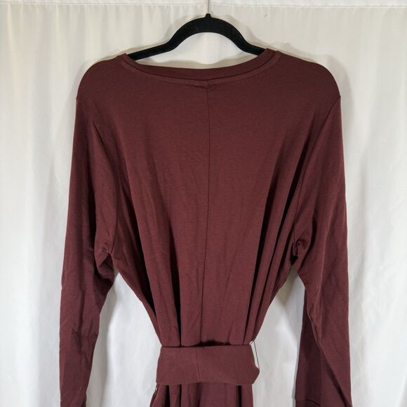 New Torrid Dress Women's 2 2X Red Long Sleeve Belted Pocketless Cotton Blend - Picture 10 of 11
